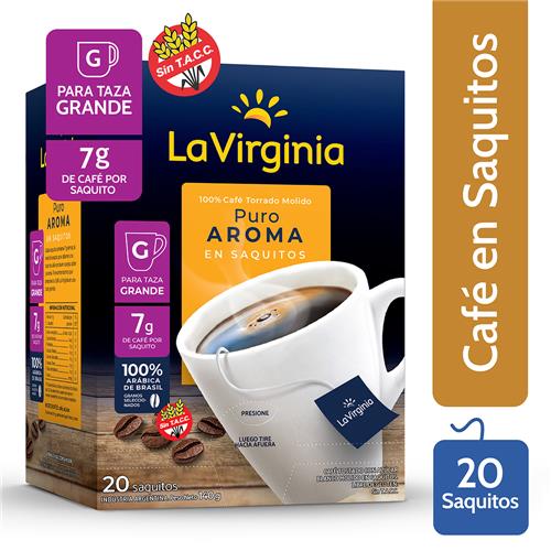 La Virginia - Café en Saquitos Puro Aroma Caja 20 Saquitos