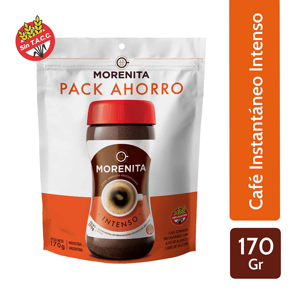 La Morenita - Café Instantáneo Intenso Con Azúcar 170gr