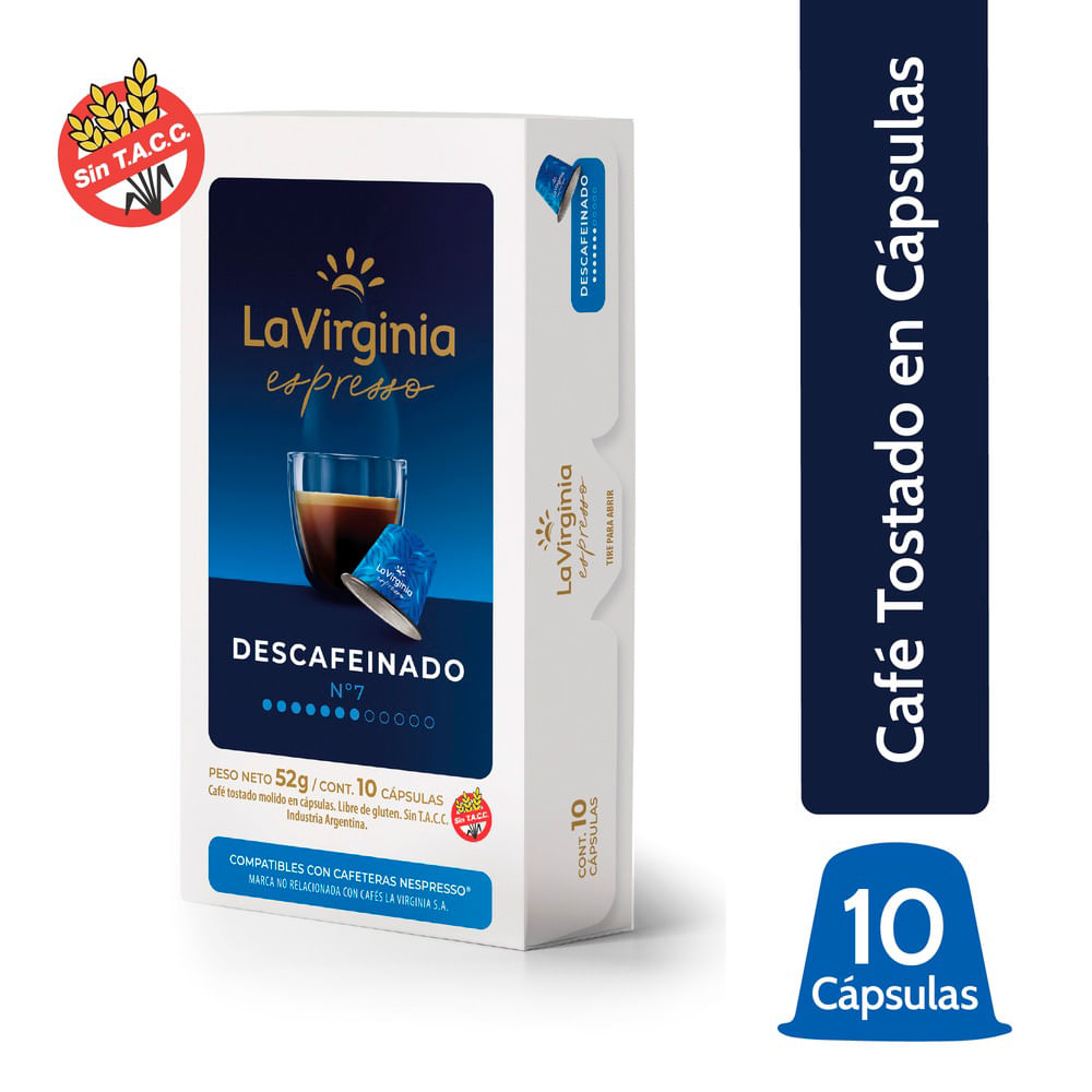 La Virginia - Café Descafeinado en Cápsulas 10 Cápsulas