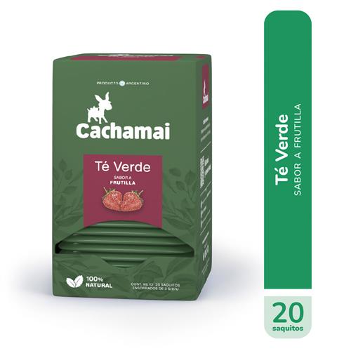 Cachamai - Té Verde Frutilla Caja 20 Saquitos