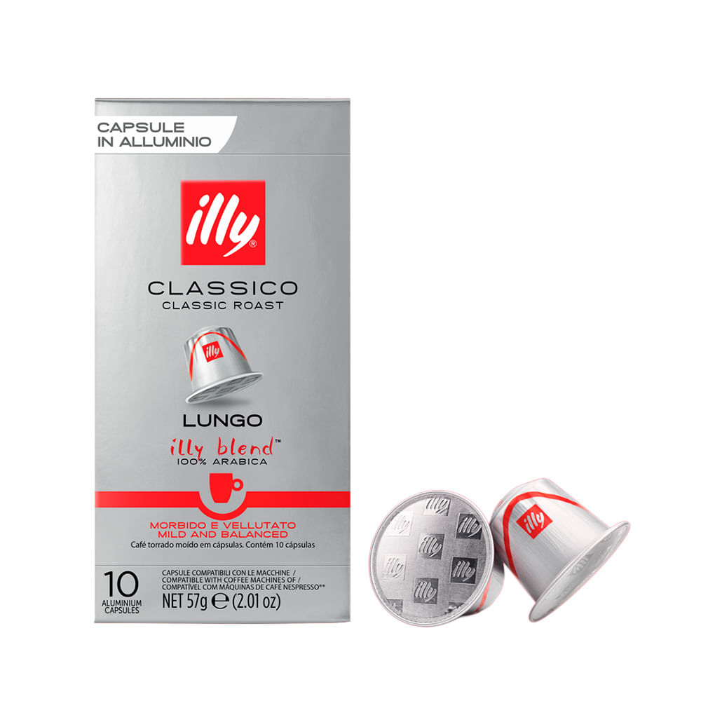 Illy - Café Lungo Tostado Compatible Nespresso 10 Cápsulas