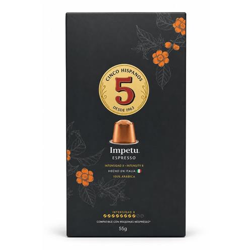 Los 5 Hispanos - Cápsulas de Café Cinco Hispanos Impetu Espresso 55gr