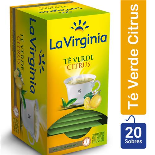 La Virginia - Té Verde Citrus Caja 20 Saquitos