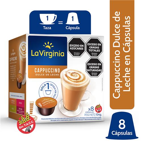 La Virginia - Café Cápsulas Cappuccino Dulce de Leche Caja 104gr