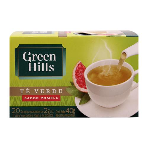 Green Hills - Té Verde Sabor Pomelo Caja 20 Saquitos