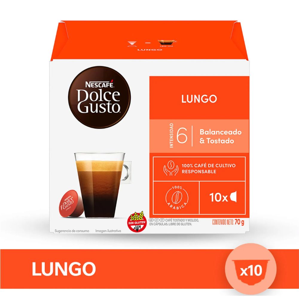 Nescafe-Dolce-Gusto-Cafe-Lungo-10-Capsulas Nescafé Dolce Gusto - Café Lungo 10 Cápsulas