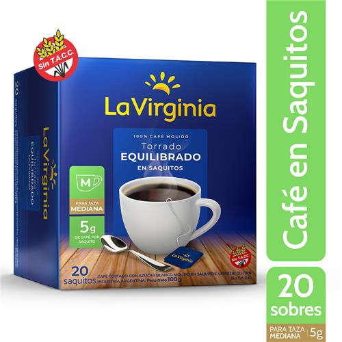 La Virginia - Café en Saquitos Torrado Equilibrado Caja 100gr