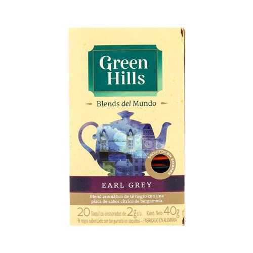 Green Hills - Té Earl Grey Caja 20 Saquitos