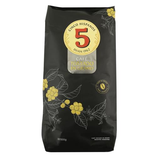 Los 5 Hispanos - Café en Granos Tostado Paquete 500gr
