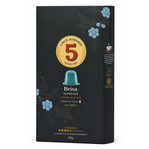 Los 5 Hispanos - Cápsulas de Café Espresso Cinco Hispanos Brisa 55gr