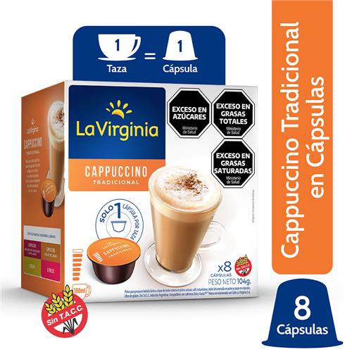 La Virginia - Café Cápsulas Cappuccino Tradicional Caja 104gr