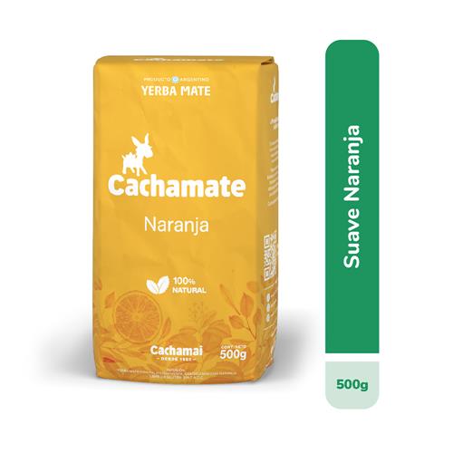 Cachamate - Yerba Mate Naranja Con Palo Suave Paquete 500gr