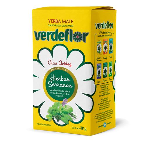 Verdeflor - Yerba Mate Hierbas Serranas Con Palo Paquete 1kg