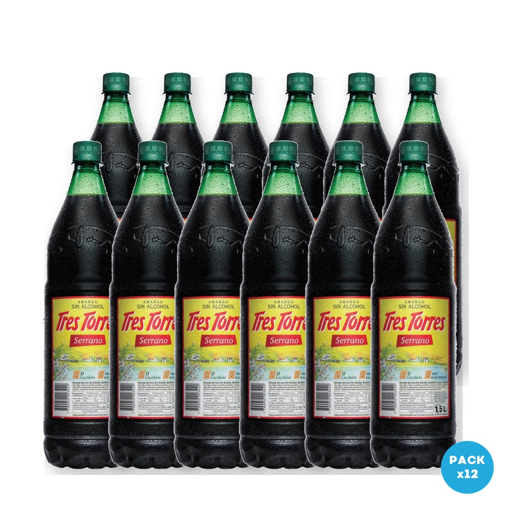 Tres Torres – Aperitivo Sin Alcohol Serrano 1.5L – 12 unidades Tres Torres - Aperitivo Sin Alcohol Serrano 1.5L - 12 unidades