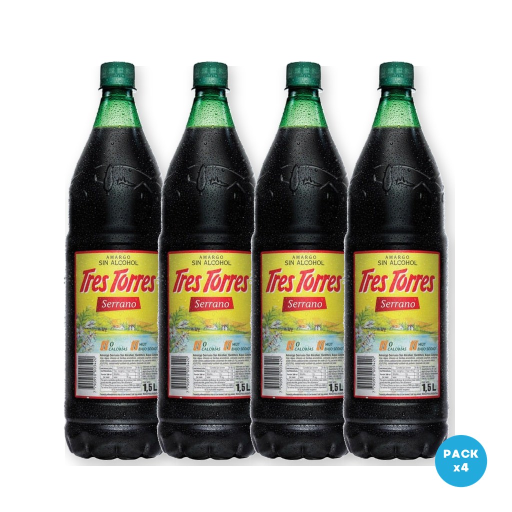 Tres Torres – Aperitivo Sin Alcohol Serrano 1.5L – 4 unidades Tres Torres - Aperitivo Sin Alcohol Serrano 1.5L - 4 unidades