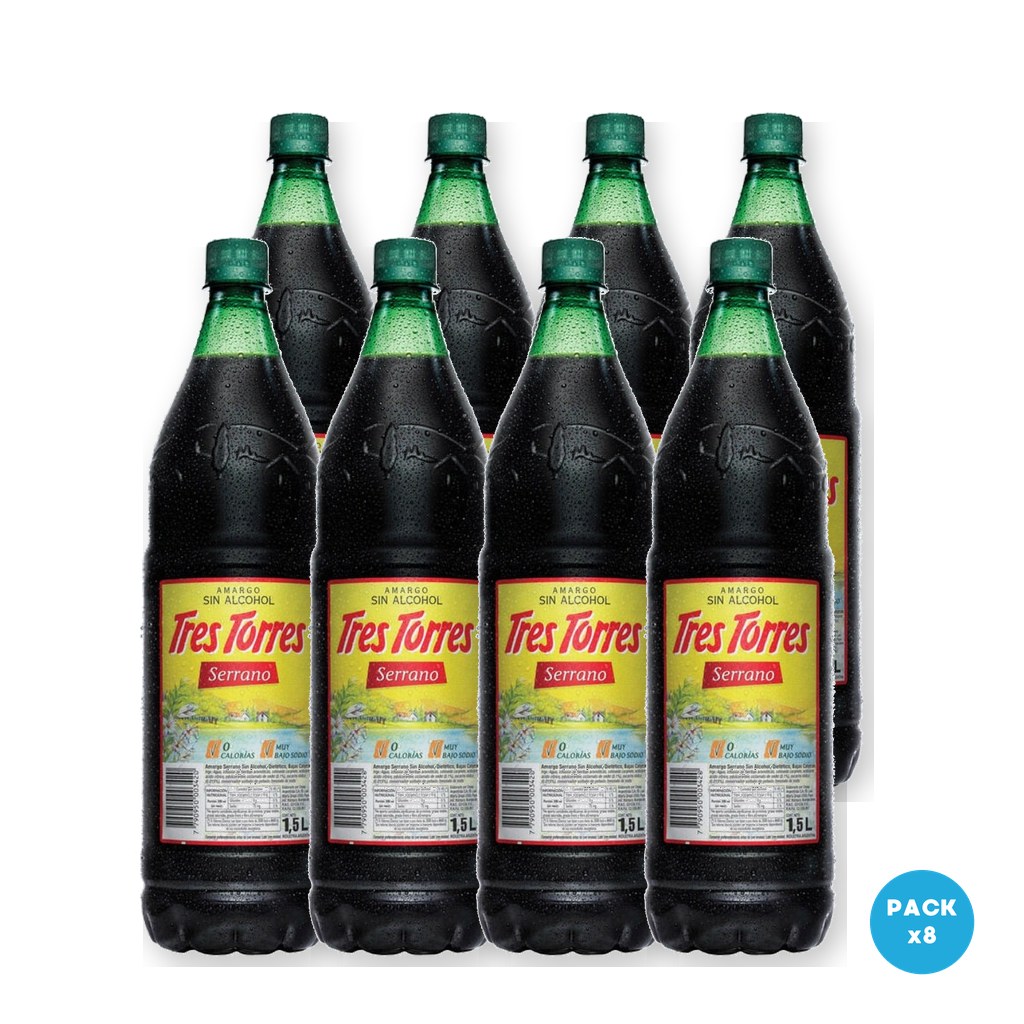 Tres Torres – Aperitivo Sin Alcohol Serrano 1.5L – 8 unidades Tres Torres - Aperitivo Sin Alcohol Serrano 1.5L - 8 unidades