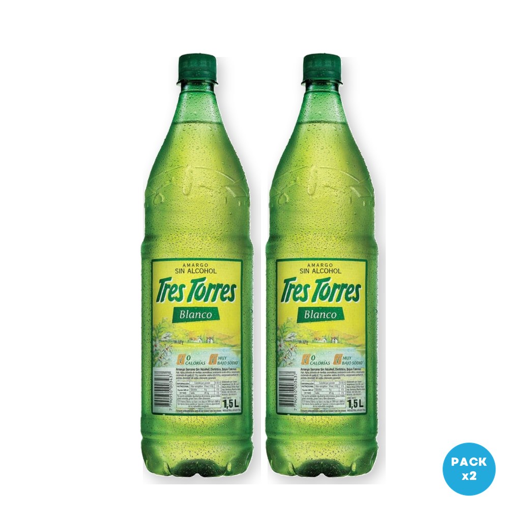 Tres Torres – Aperitivo Sin Alcohol Blanco 1.5L – 2 unidades Tres Torres - Aperitivo Sin Alcohol Blanco 1.5L - 2 unidades