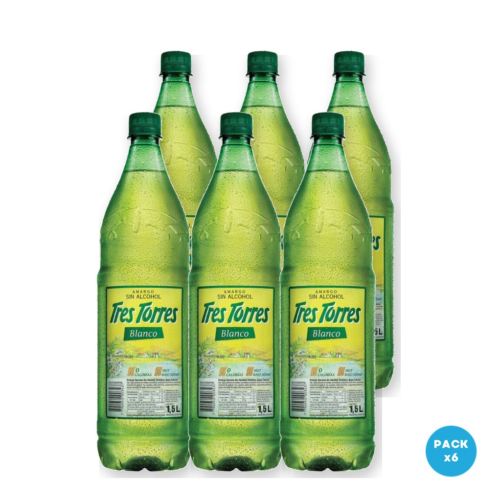 Tres Torres – Aperitivo Sin Alcohol Blanco 1.5L – 6 unidades Tres Torres - Aperitivo Sin Alcohol Blanco 1.5L - 6 unidades
