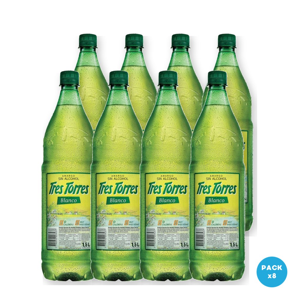 Tres Torres – Aperitivo Sin Alcohol Blanco 1.5L – 8 unidades Tres Torres - Aperitivo Sin Alcohol Blanco 1.5L - 8 unidades