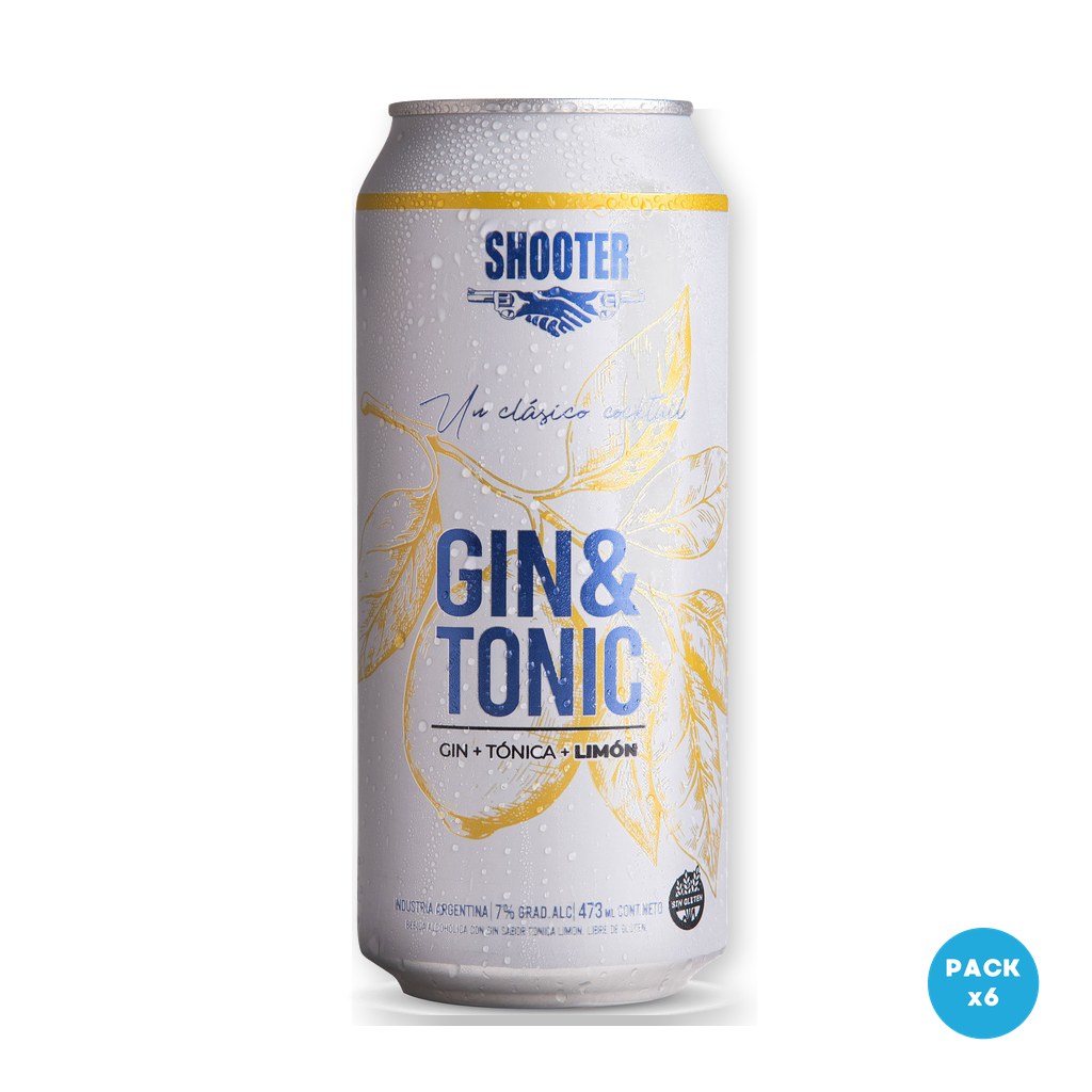 Shooter - Aperitivo Con Alcohol Gintonic Limón Lata 473ml - 1 Six Pack