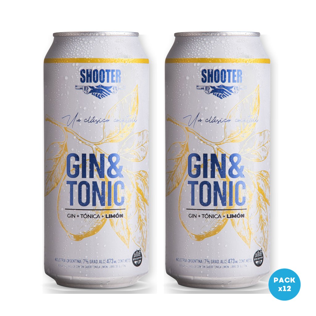 Shooter – Aperitivo Con Alcohol Gintonic Limón Lata 473ml – 2 Six Packs Shooter - Aperitivo Con Alcohol Gintonic Limón Lata 473ml - 2 Six Packs