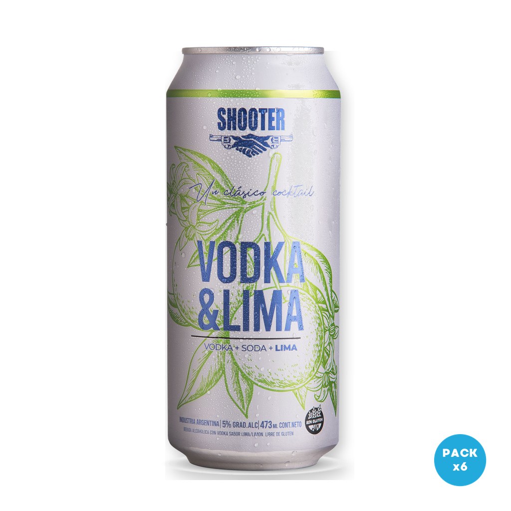Shooter - Bebida Alcohólica Vodka & Lima Lata 473ml - 1 Six Pack