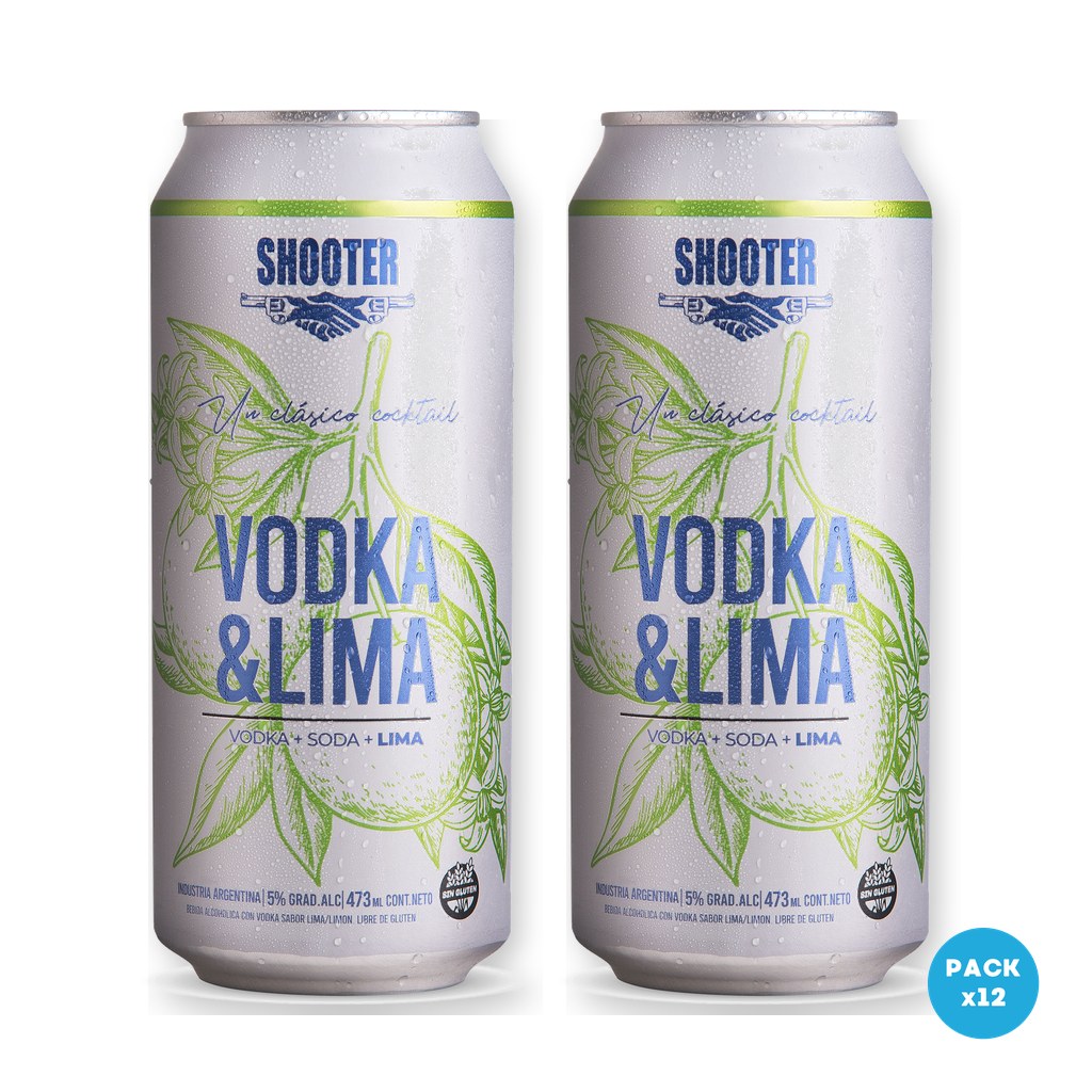 Shooter – Bebida Alcohólica Vodka & Lima Lata 473ml – 2 Six Packs Shooter - Bebida Alcohólica Vodka & Lima Lata 473ml - 2 Six Packs