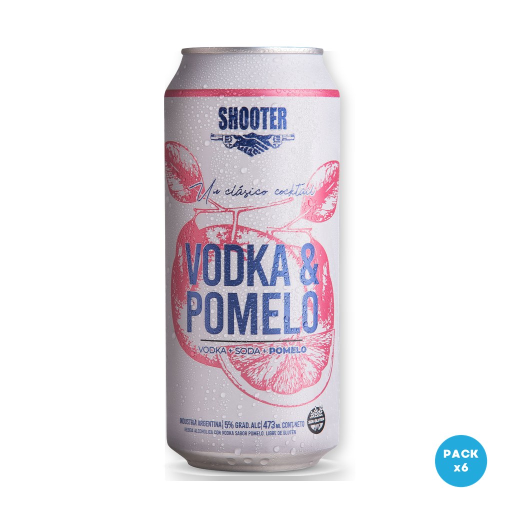 Shooter - Bebida Alcohólica Saborizada Vodka & Pomelo Lata 473ml - 1 Six Pack