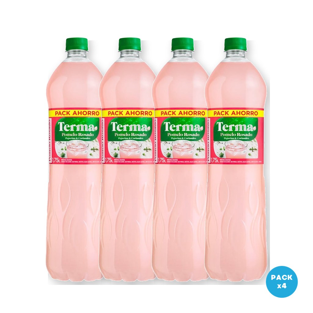 Terma – Aperitivo Sin Alcohol Pomelo Rosado 1.75L – 4 unidades Terma - Aperitivo Sin Alcohol Pomelo Rosado 1.75L - 4 unidades
