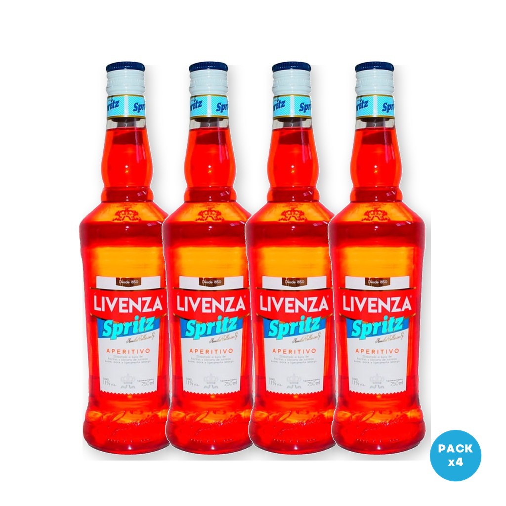 Livenza – Aperitivo Con Alcohol Spritz 750ml – 4 unidades Livenza - Aperitivo Con Alcohol Spritz 750ml - 4 unidades