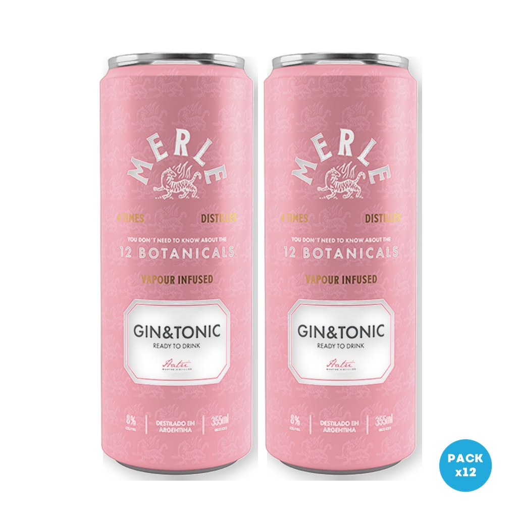 Merle – Gin Tonic Sabor Frutos Cítricos Y Especias Lata 355ml – 2 Six Packs Merle - Gin Tonic Sabor Frutos Cítricos Y Especias Lata 355ml - 2 Six Packs