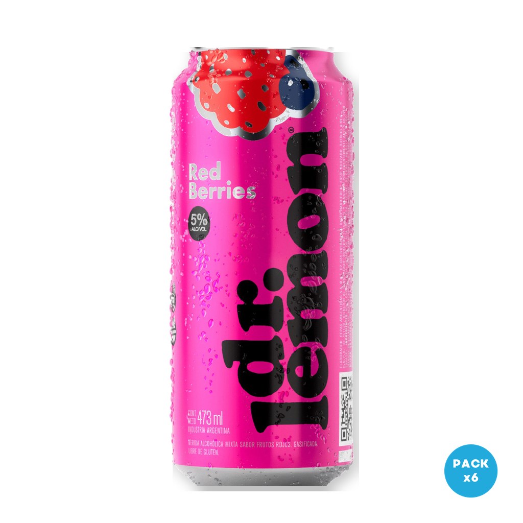 Dr.Lemon - Bebida Alcohólica Lista Para Beber Lemon Red Berries + Vodka Lata 473ml - 1 Six Pack