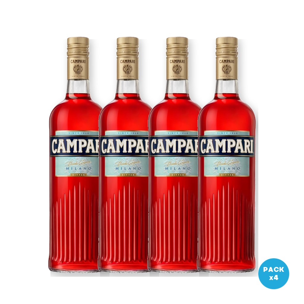 Campari – Aperitivo 750ml – 4 unidades Campari - Aperitivo 750ml - 4 unidades