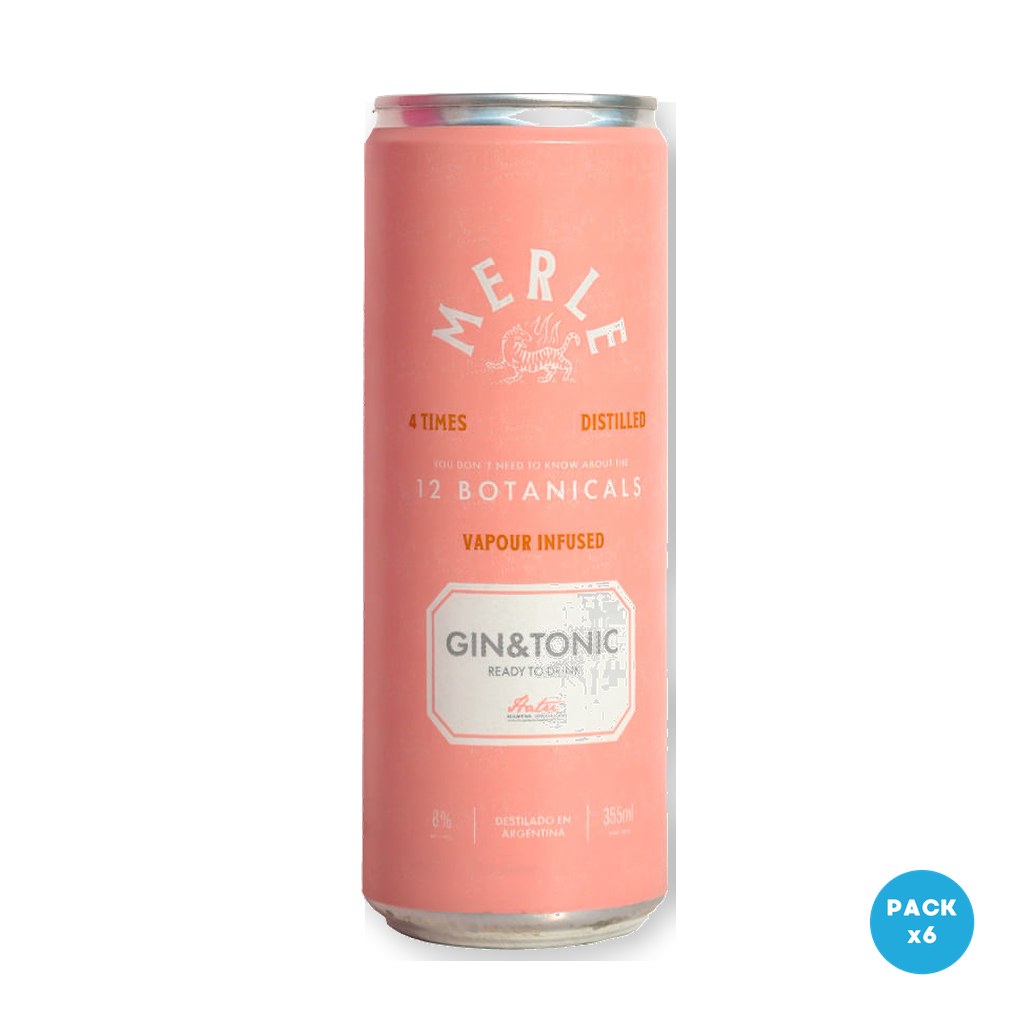 Merle - Gin Tonic Sabor Blueberry Y Strawberry Lata 355ml - 1 Six Pack