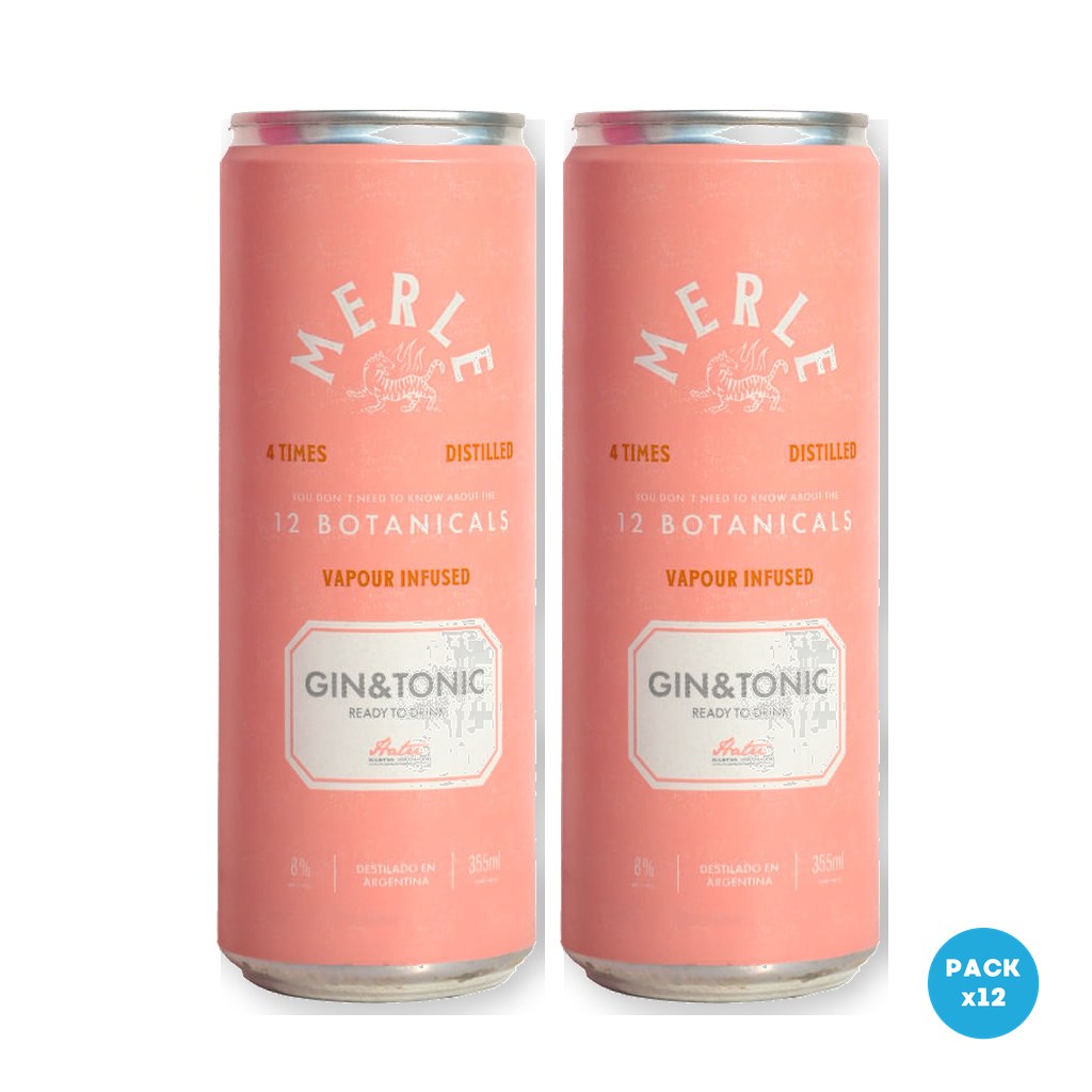 Merle – Gin Tonic Sabor Blueberry Y Strawberry Lata 355ml – 2 Six Packs Merle - Gin Tonic Sabor Blueberry Y Strawberry Lata 355ml - 2 Six Packs