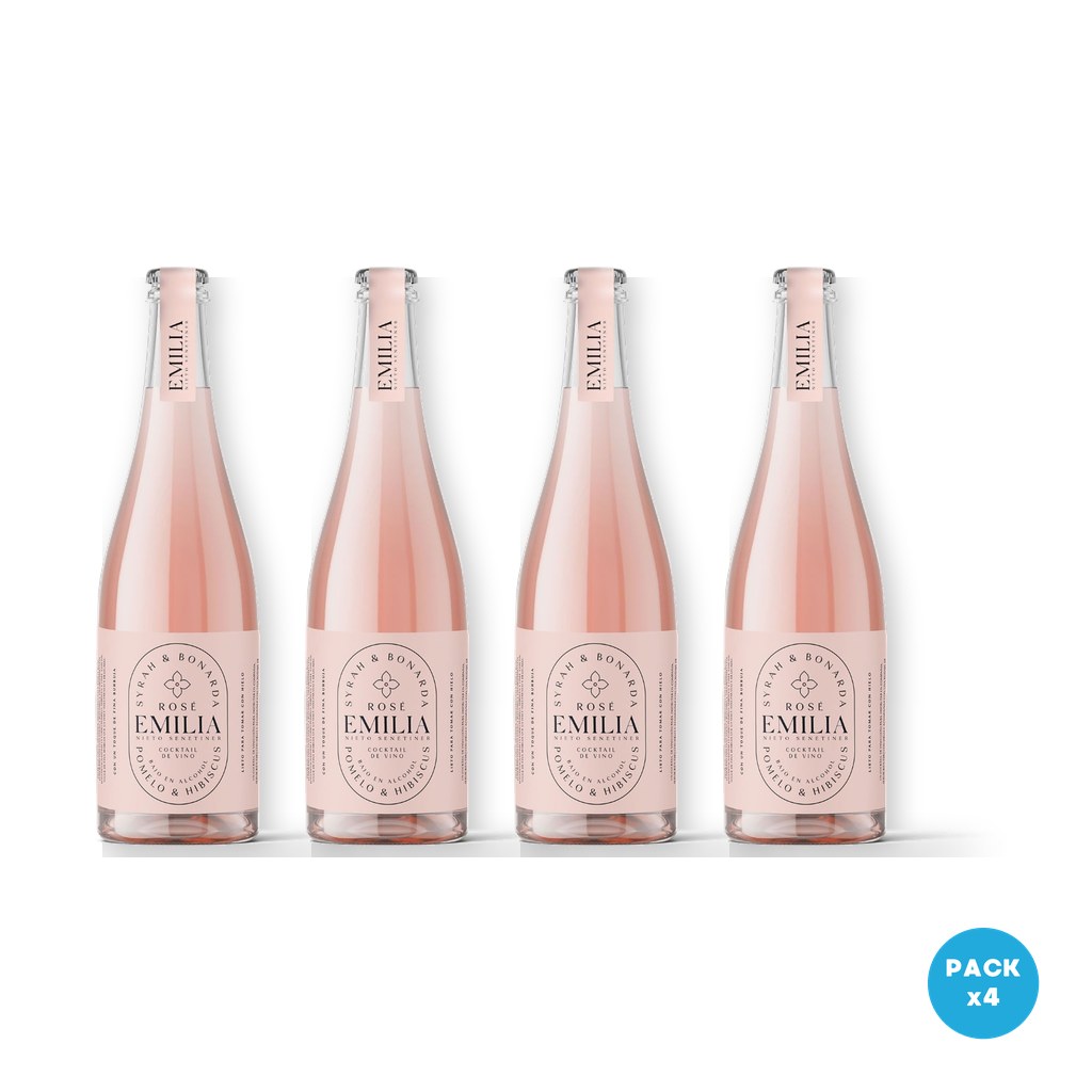 Emilia – Aperitivo Cocktail Con Alcohol Rose 750ml – 4 unidades Emilia - Aperitivo Cocktail Con Alcohol Rose 750ml - 4 unidades