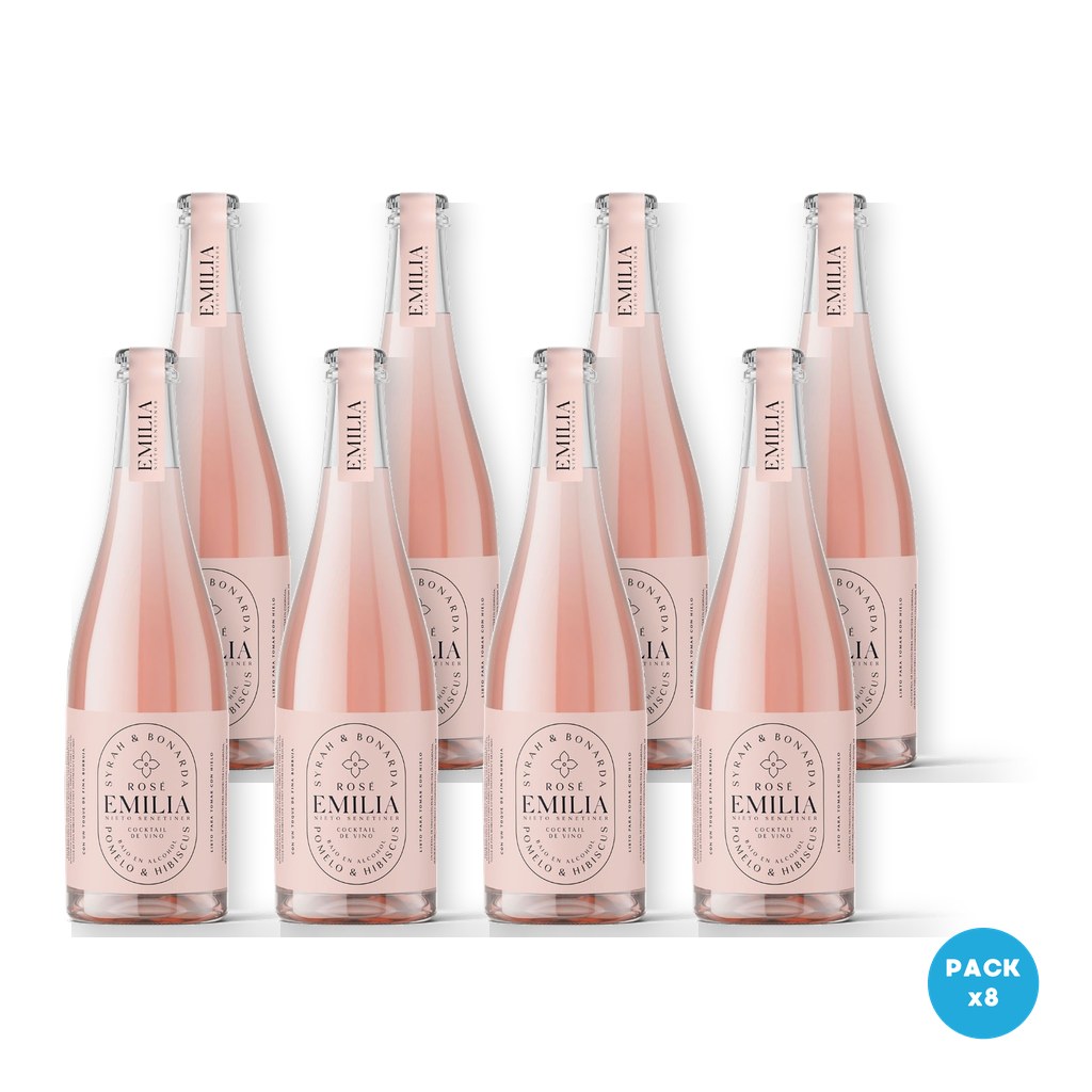 Emilia – Aperitivo Cocktail Con Alcohol Rose 750ml – 8 unidades Emilia - Aperitivo Cocktail Con Alcohol Rose 750ml - 8 unidades