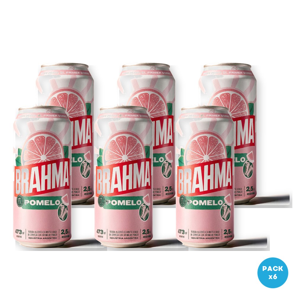 Brahma - Cerveza Pomelo Lata 473ml - 1 Six Pack