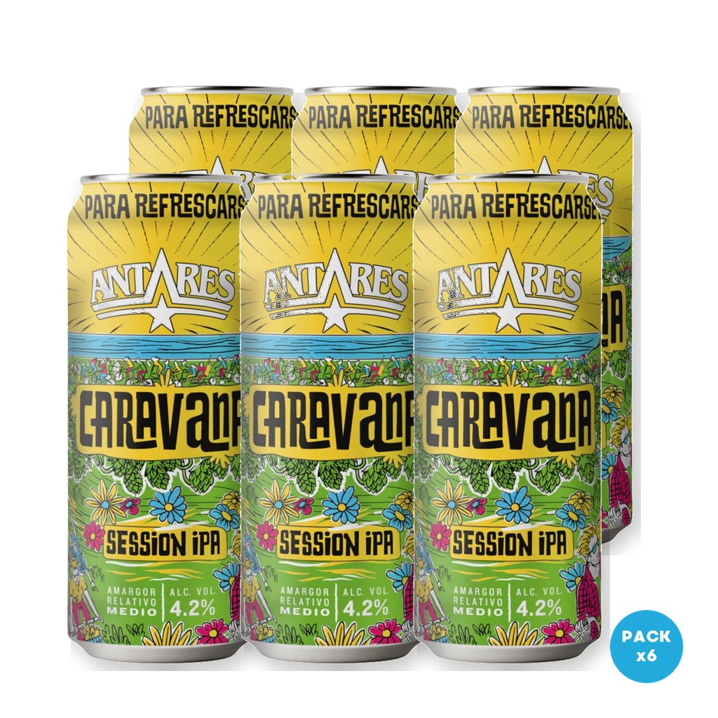Antares - Cerveza Rubia Caravana IPA Lata 473ml - 1 Six Pack