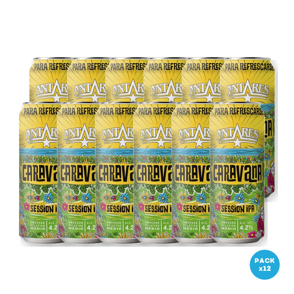 Antares – Cerveza Rubia Caravana IPA Lata 473ml – 2 Six Packs Antares - Cerveza Rubia Caravana IPA Lata 473ml - 2 Six Packs