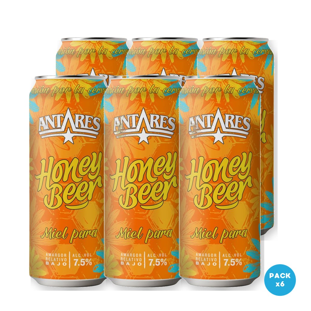 Antares - Cerveza Artesanal Honey Lata 473ml - 1 Six Pack