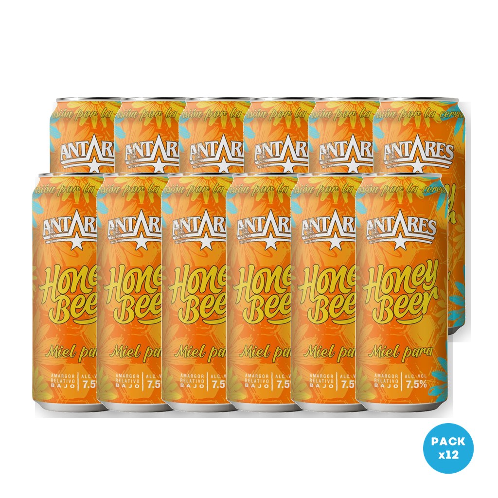 Antares – Cerveza Artesanal Honey Lata 473ml – 2 Six Packs Antares - Cerveza Artesanal Honey Lata 473ml - 2 Six Packs