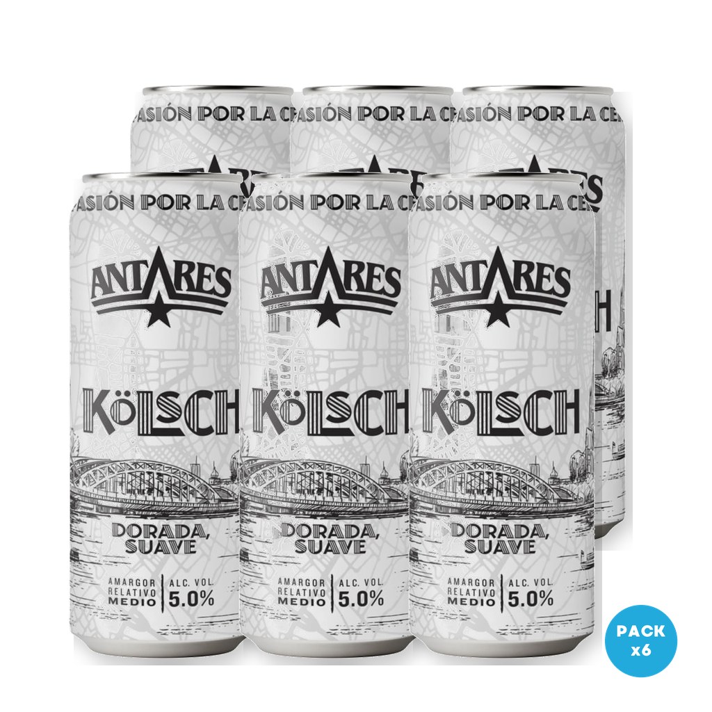 Antares - Cerveza Artesanal Kolsch Lata 473ml - 1 Six Pack