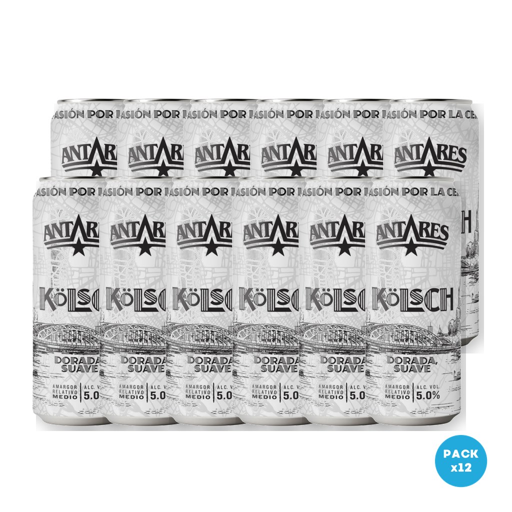 Antares – Cerveza Artesanal Kolsch Lata 473ml – 2 Six Packs Antares - Cerveza Artesanal Kolsch Lata 473ml - 2 Six Packs