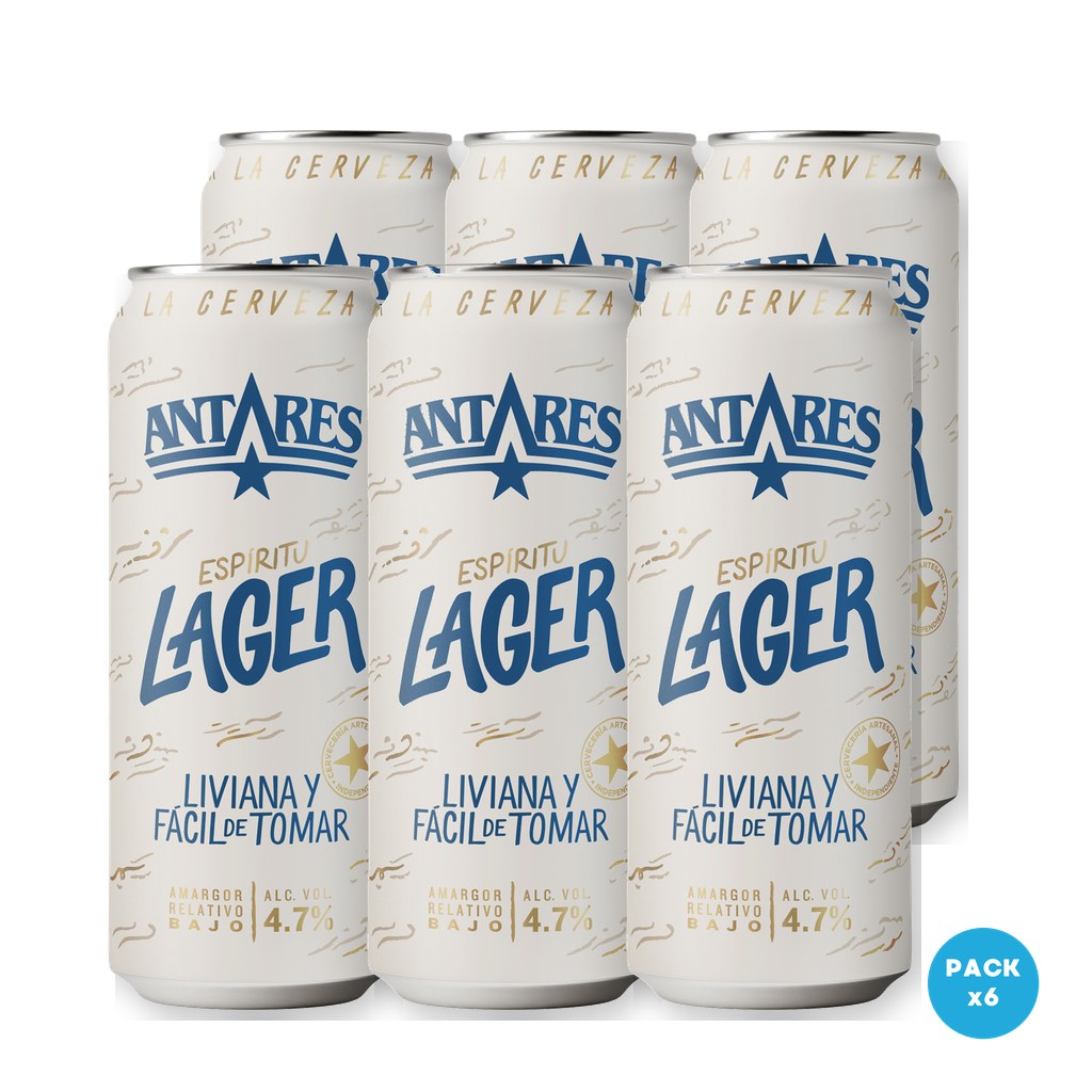 Antares - Cerveza Lager Lata 473ml - 1 Six Pack