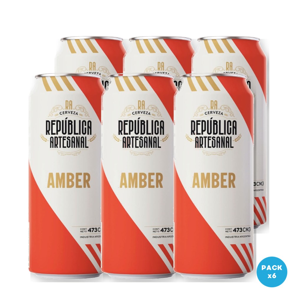 República Artesanal - Cerveza Amber Lata 473ml - 1 Six Pack
