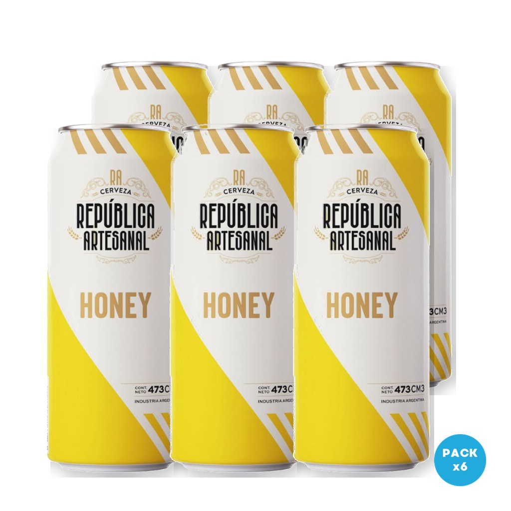 República Artesanal - Cerveza Honey Lata 473ml - 1 Six Pack
