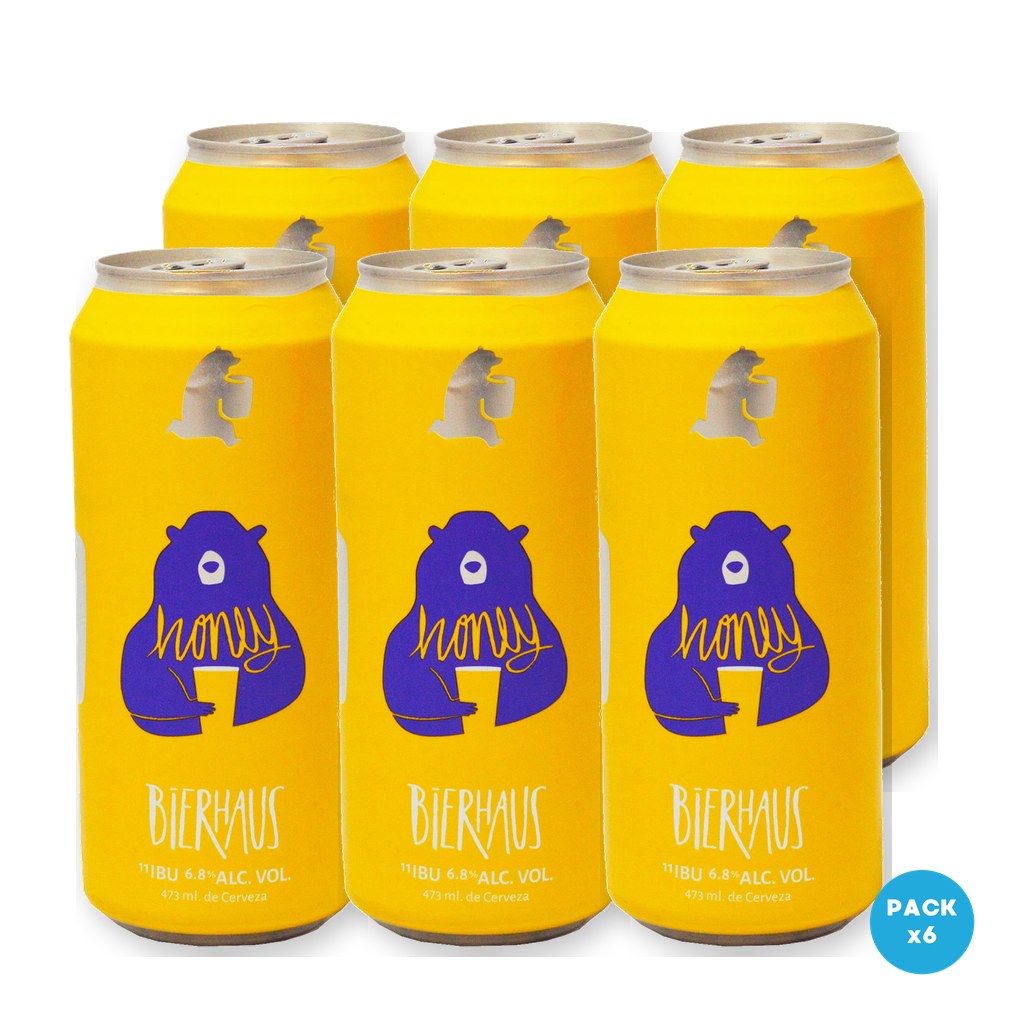 Bierhaus - Cerveza Honey Lata 473ml - 1 Six Pack