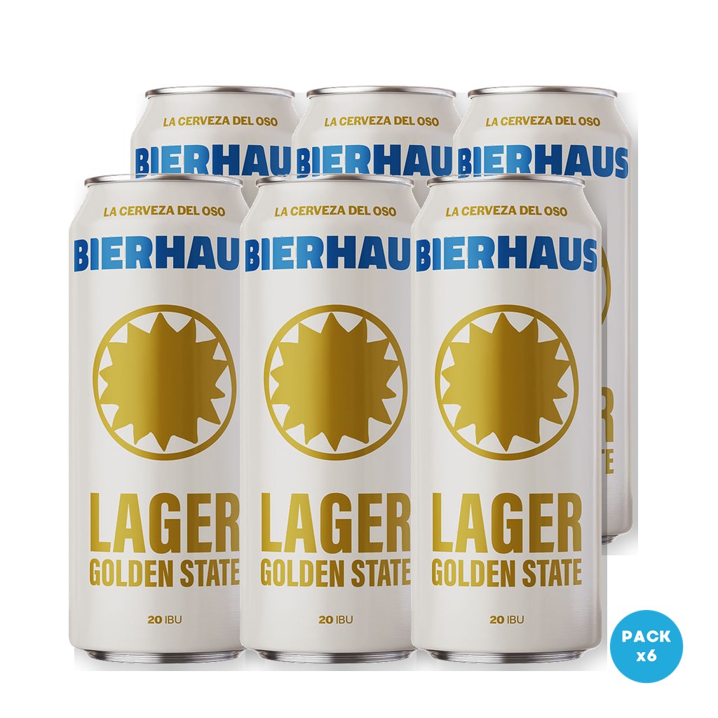 Bierhaus - Cerveza Lager Golden State Lata 473ml - 1 Six Pack