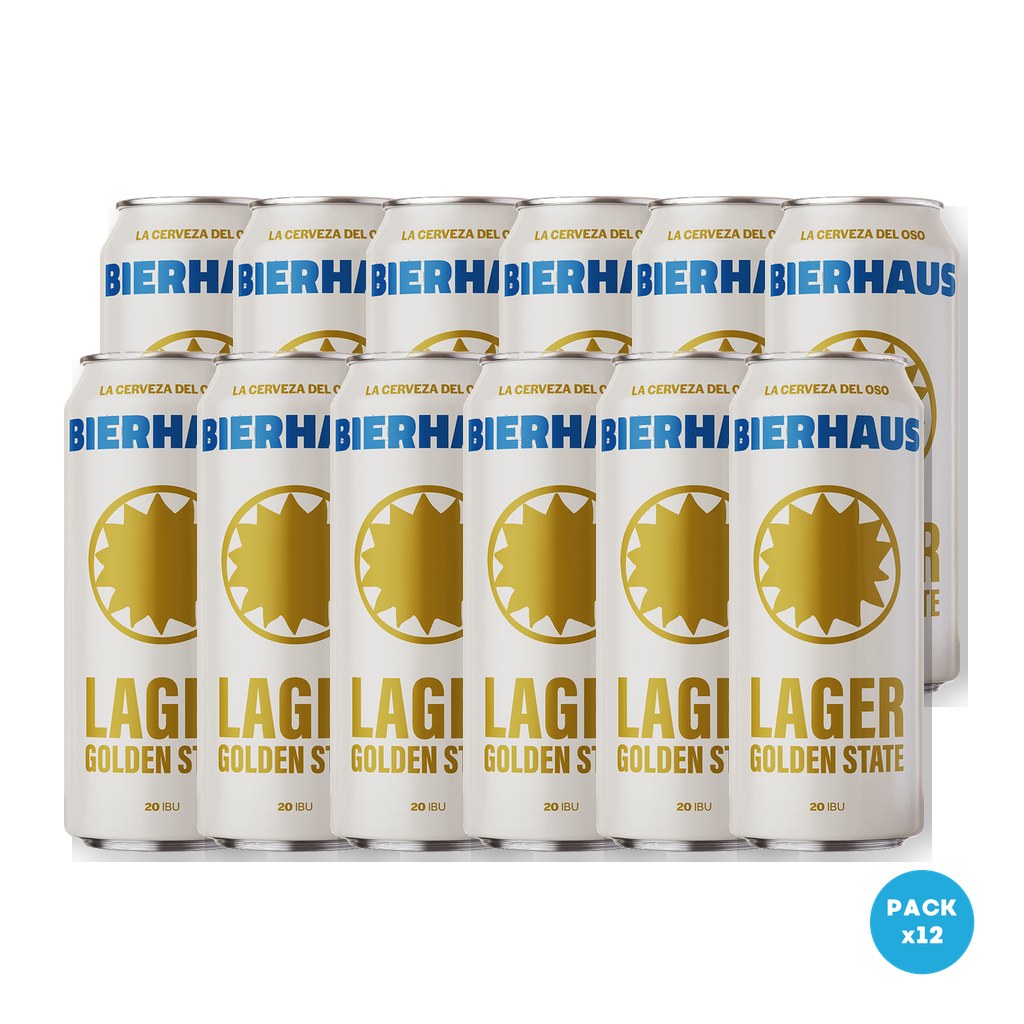 Bierhaus – Cerveza Lager Golden State Lata 473ml – 2 Six Packs Bierhaus - Cerveza Lager Golden State Lata 473ml - 2 Six Packs